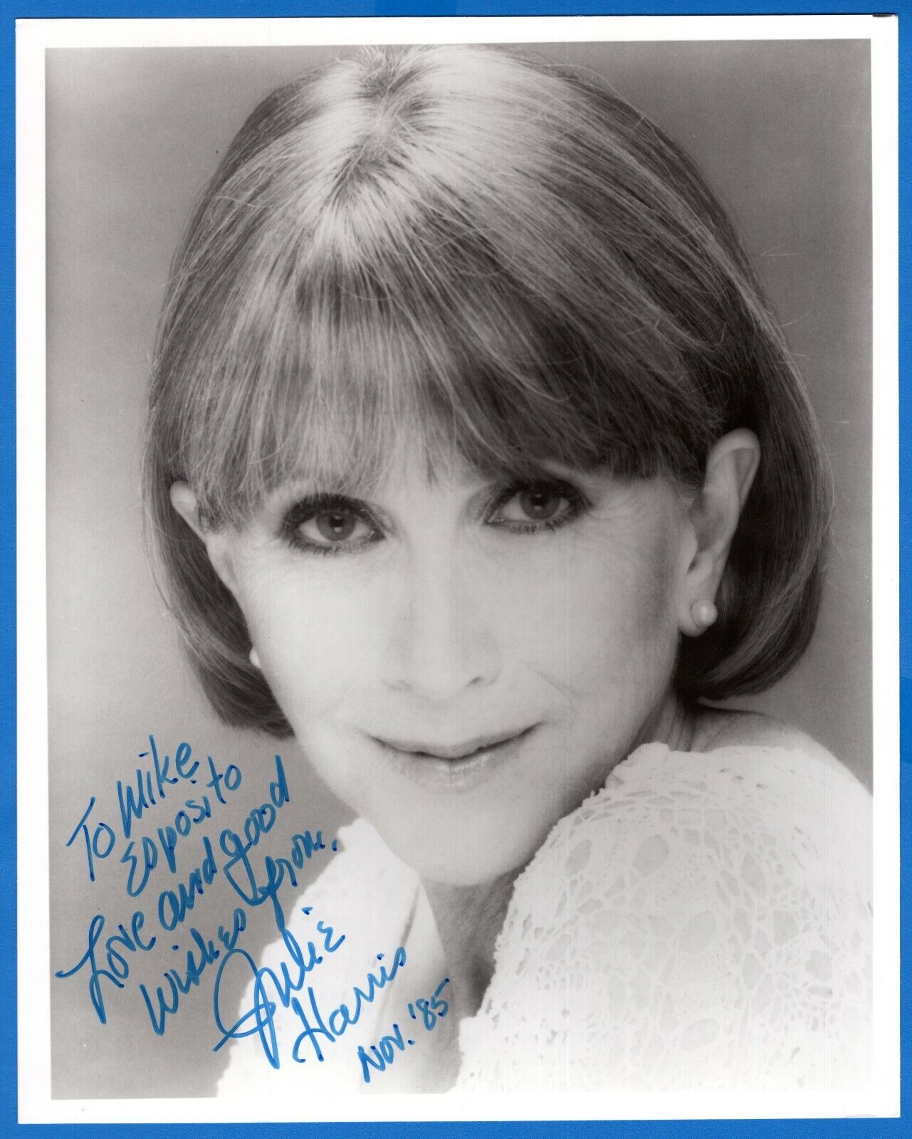 Julie Harris Actress Hand Signed Autograph 8x10 Photo Poster painting with Todd Mueller COA