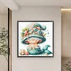 Mermaid Dwarf-14CT Stamped Cross Stitch Egyptian Cotton 60*60cm/23.62*23.62in(Big Size)