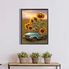 Diamond Painting -5D Full Round Drill Sunflower Car