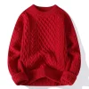 Men's Round Neck Pullover Casual Loose Thickened Sweater