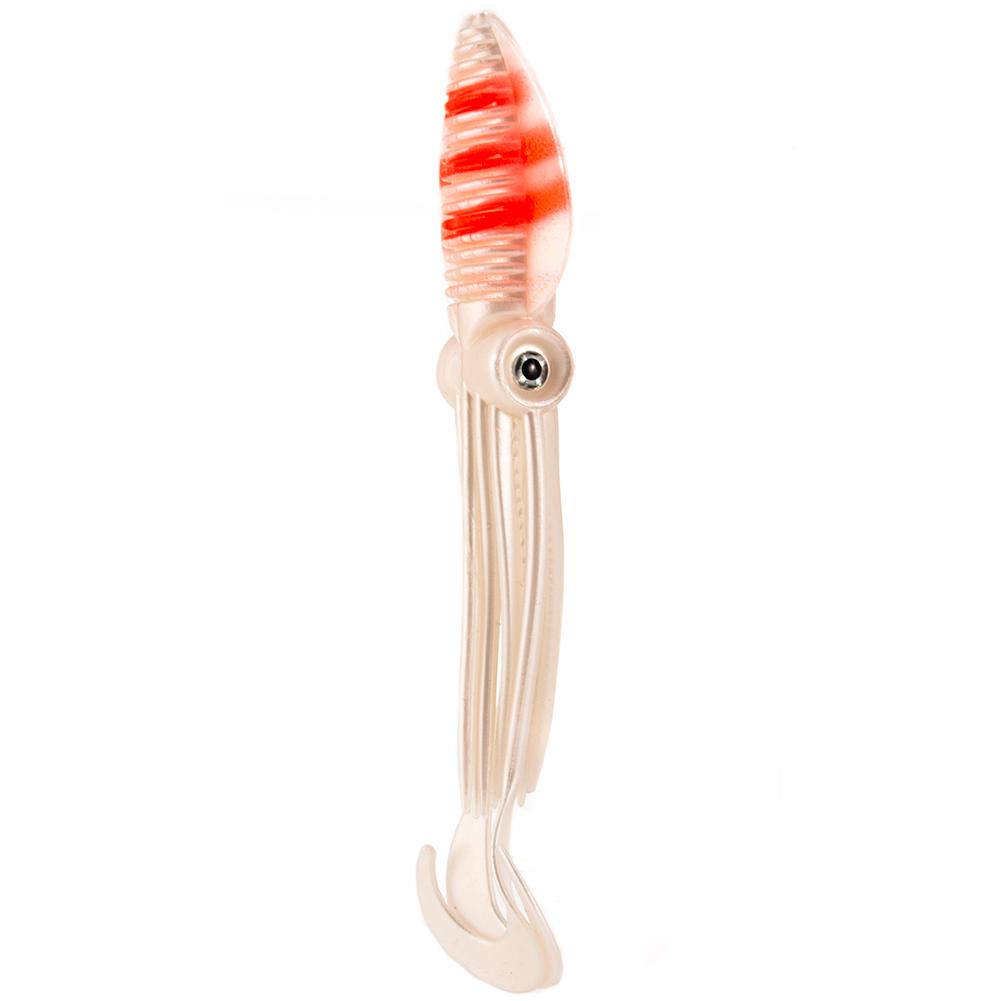 

3D Vivid Flat Squid Fishing Bionic Bait luminous PVC Soft Wobbler Jerkbait, White, 501 Original