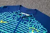 Joyfball 2024/2025 Brazil Half-Pull Training Suit Royal Blue Football Shirt 1:1 Thai Quality
