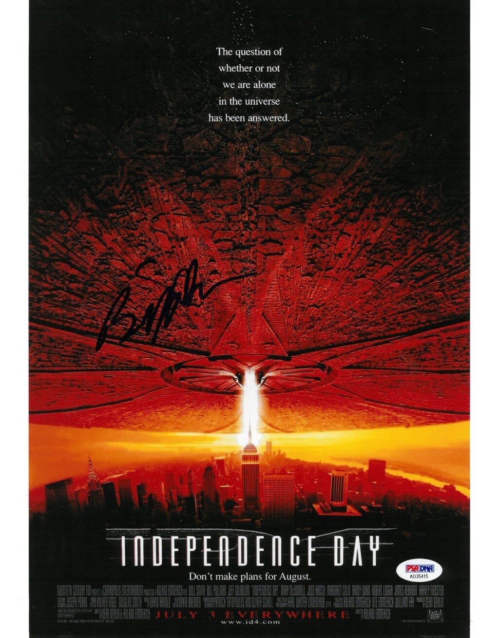 Bill Pullman Signed Independence Day Autographed 11x14 Photo Poster painting PSA/DNA #AD35415