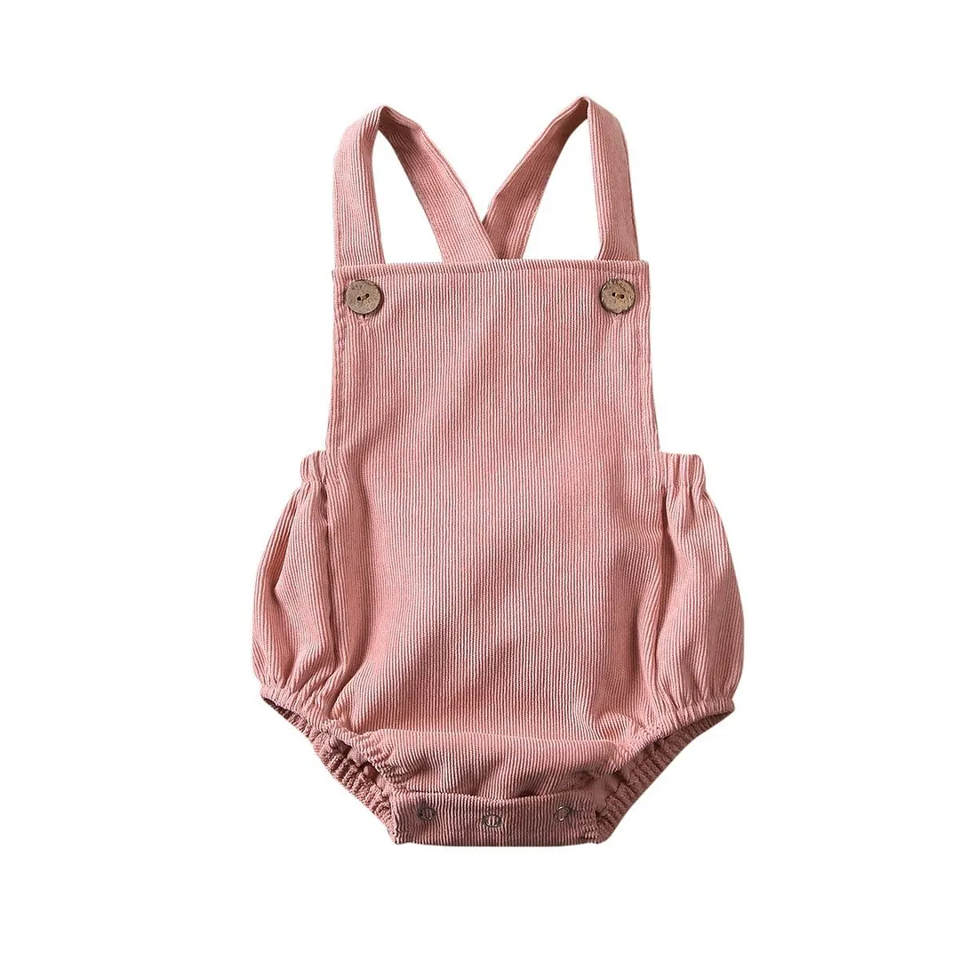 2020 Baby Summer Clothing Newborn Infant Baby Boy Girls Bodysuit Jumpsuit Corduroy Clothes Backless Outfits