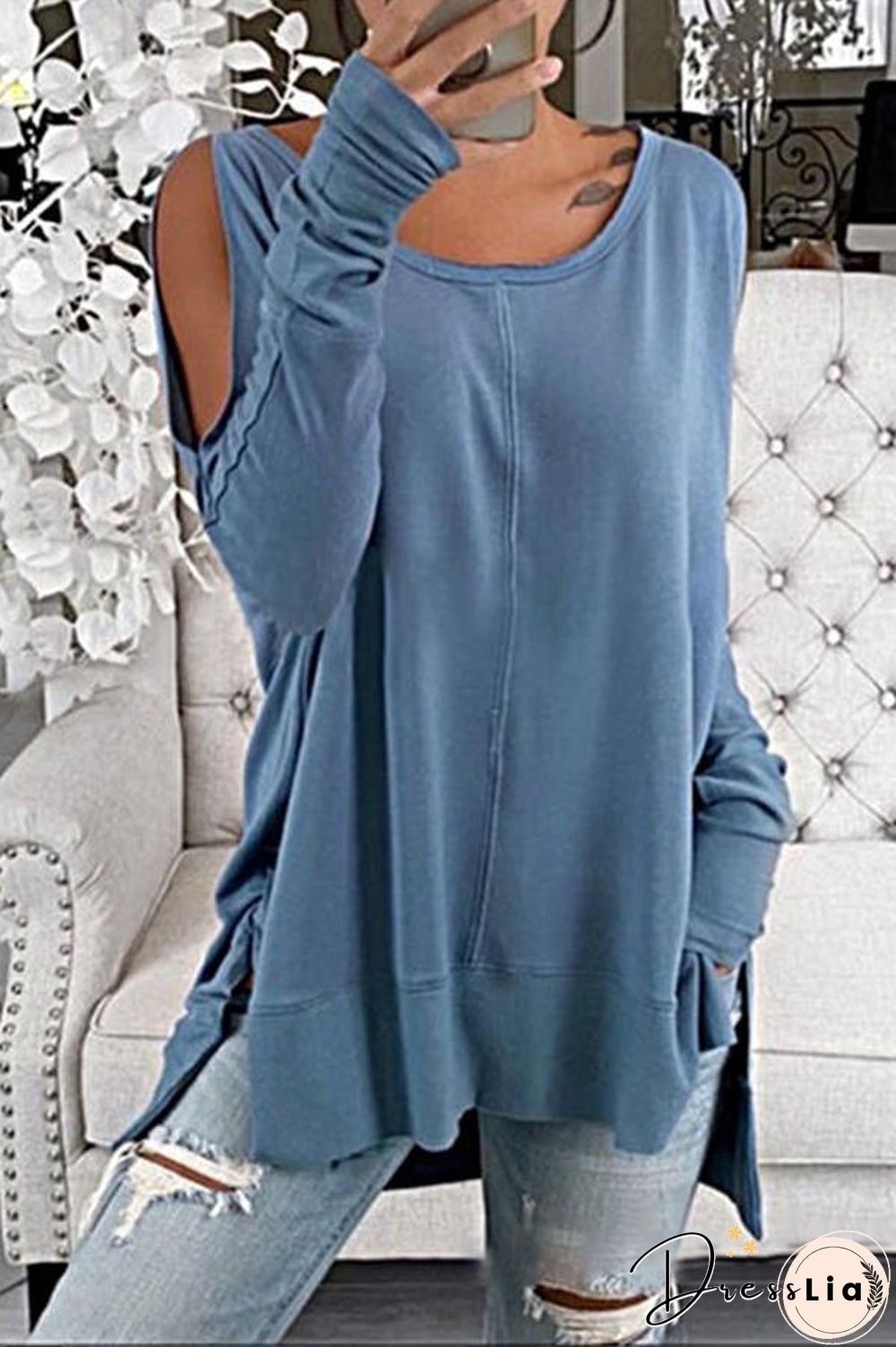 All-match Loose Solid Color Top P10046