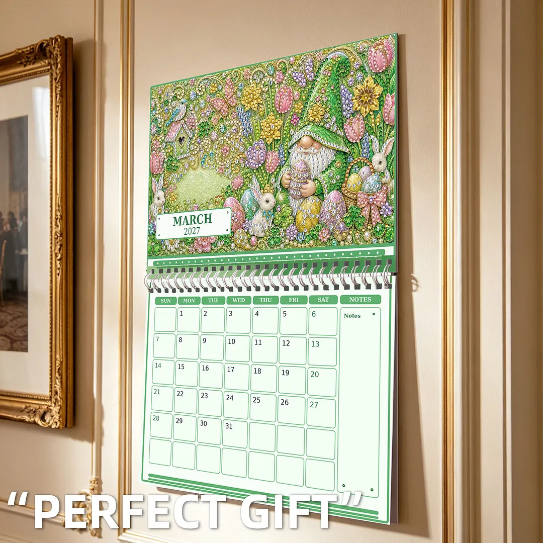 2027 Goblins DIY Diamond Painting Calendar for Adults Wall Ornaments Diamonds Arts Dates 11.81x9.45 Inch Gem Painting Art Walls Date for Home Business Office Planning Decor
