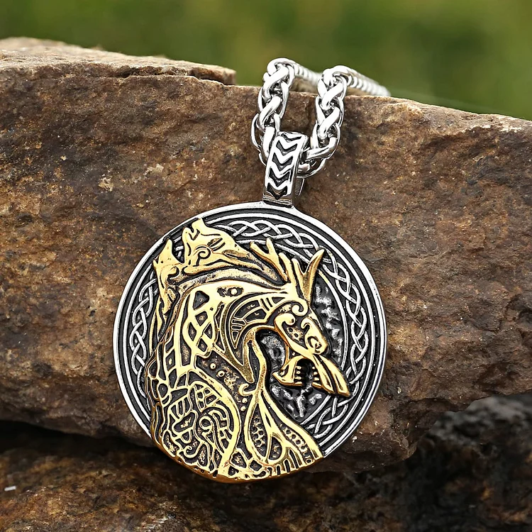 Coutureaura Nordic Dragon Stainless Steel Viking Necklace