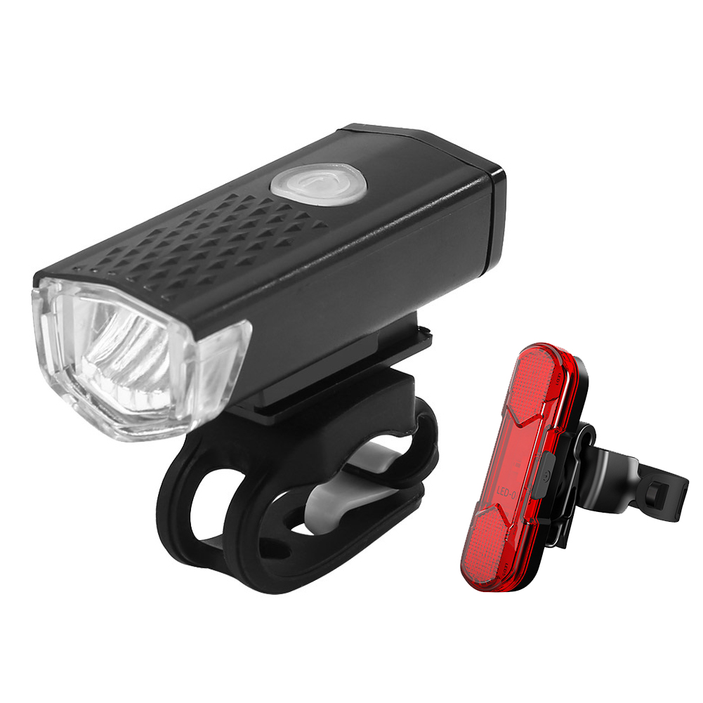 

2pcs Waterproof XPE LED 300LM Bike Front Headlight Bicycle Rear Taillight, 501 Original