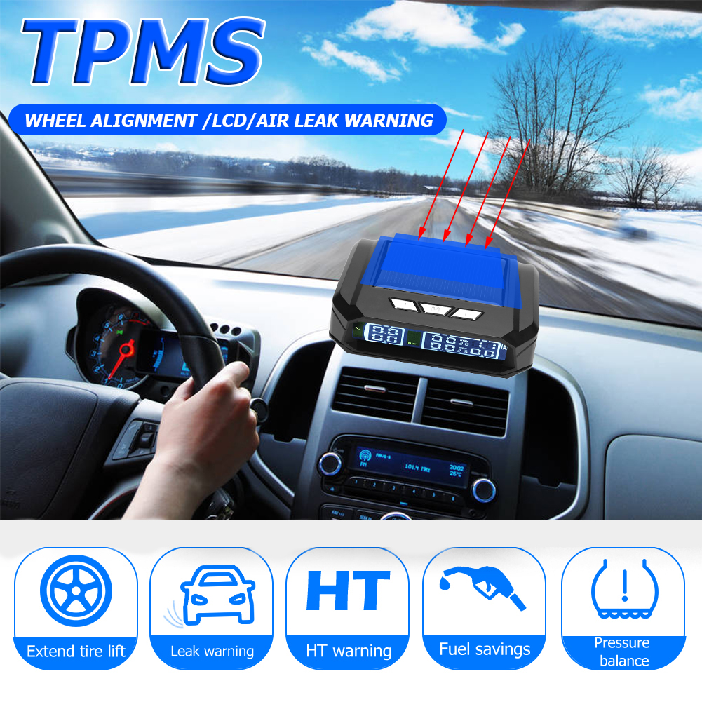 Solar Truck TPMS Tire Pressure Monitoring System with 6 External Sensors от Cesdeals WW