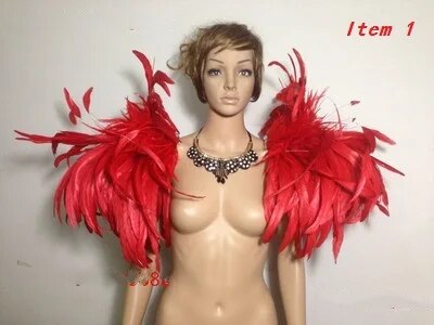 VCshoes Carnival Dance Performance Costume Feather Lady Headdress Girls Generation Costumes Feather Shoulder Flower Costume For Women
