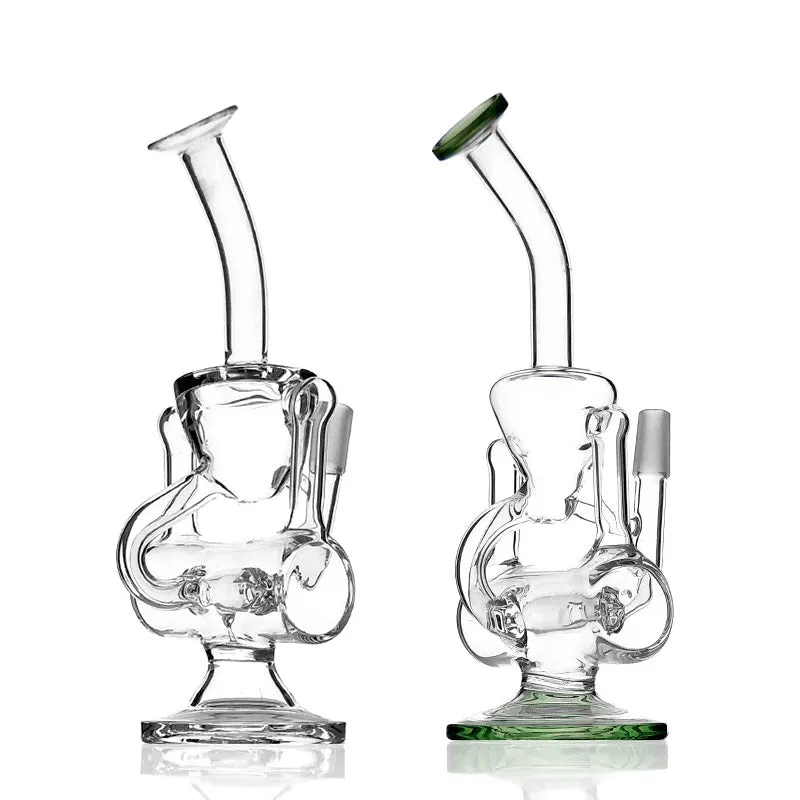 8.5" 14MM Joint Double Chamber Hammerhead Recycler Bong