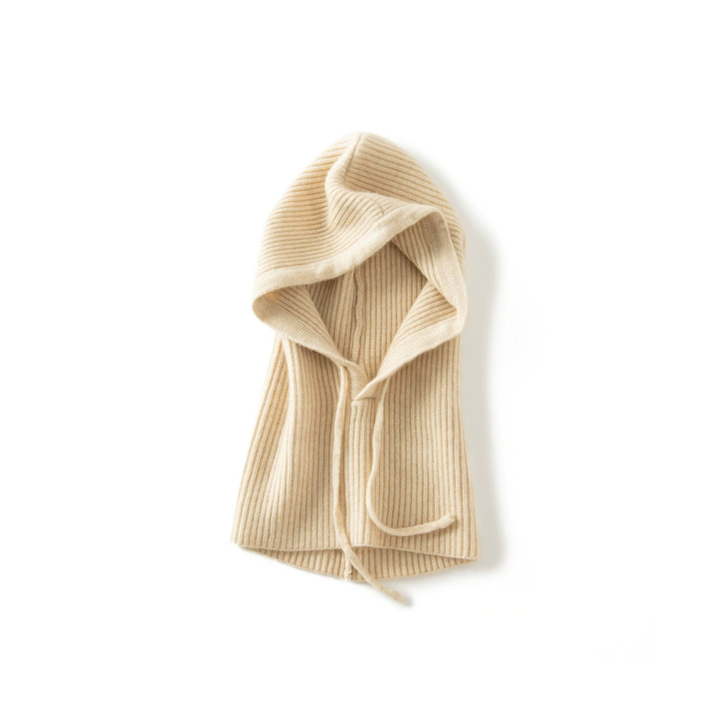 100% Cashmere Hodded Snood Hat with Drawstring REAL SILK LIFE