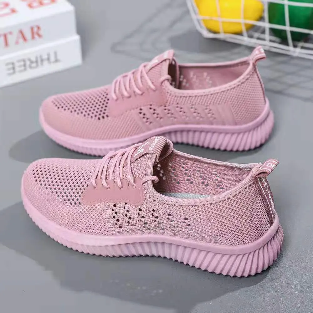 Women Shoes 2021 Mesh Platform Shoes Women Breathable Lace Up Sneakers Women Hollow Out Casual Shoes Zapatillas De Deporte