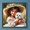 Mädchen - runder Bohrer Diamantmalerei - 30 * 30cm