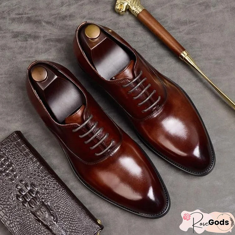 Men Formal Shoes Genuine Leather Italian Designer Dress Shoes