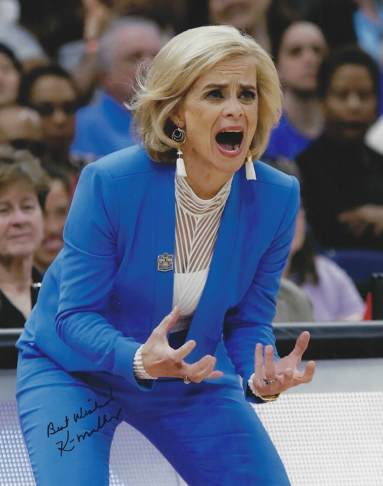 Signed 8x10 KIM MULKEY Baylor Bears Autographed Photo Poster painting w/COA