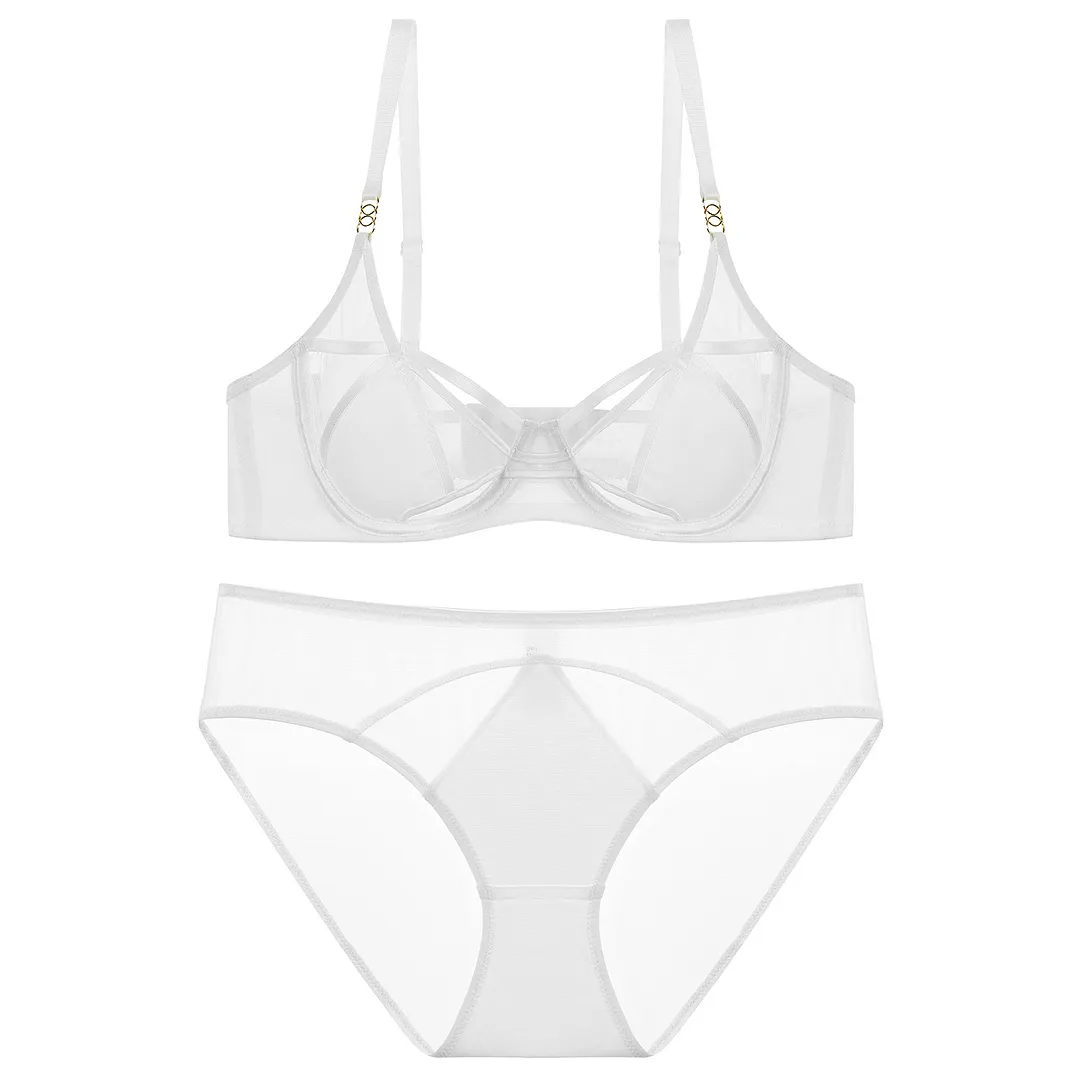 Churchf French Pure Sexy Underwear Underwear Set Of Women's Small Breasts Together To Show A Large On-Thunder To Prevent The Thin Breathable Bra