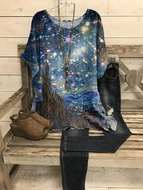 Art Space Full Color Cosmic Print T-Shirt