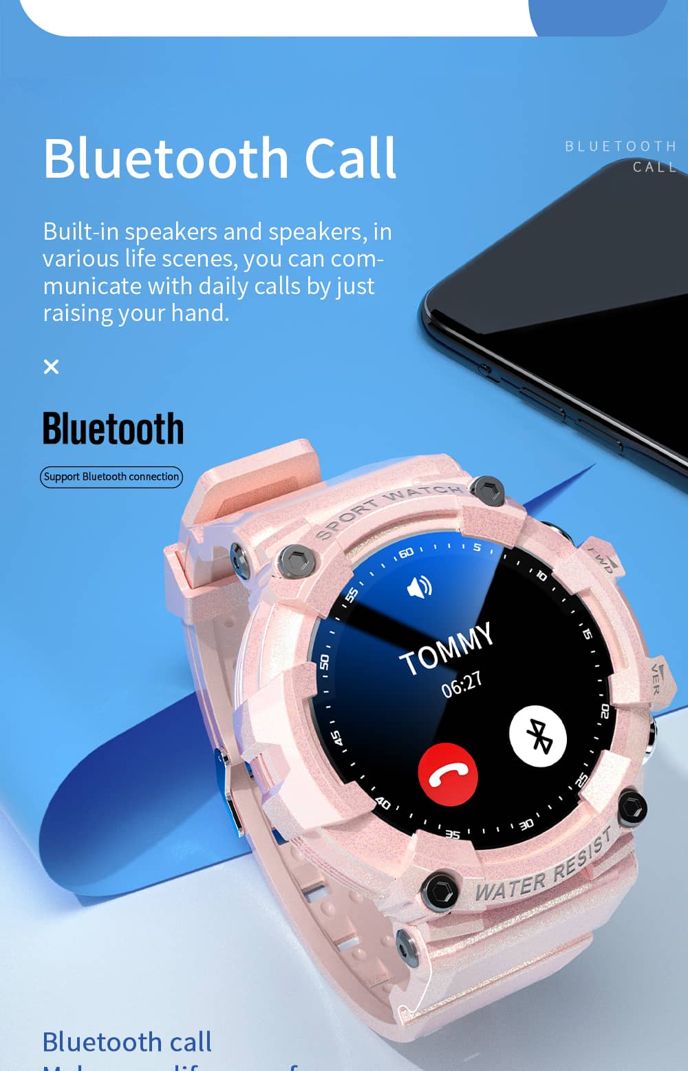 Smart Watch with Bluetooth Call ECG Heart Rate Blood Pressure Blood Oxygen Monitoring - Findtime