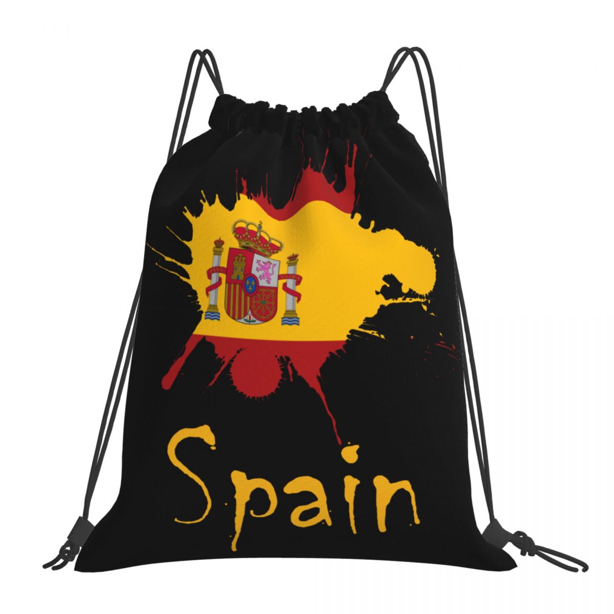 Spain Ink Spatter Foldable Sports Gym Drawstring Bag