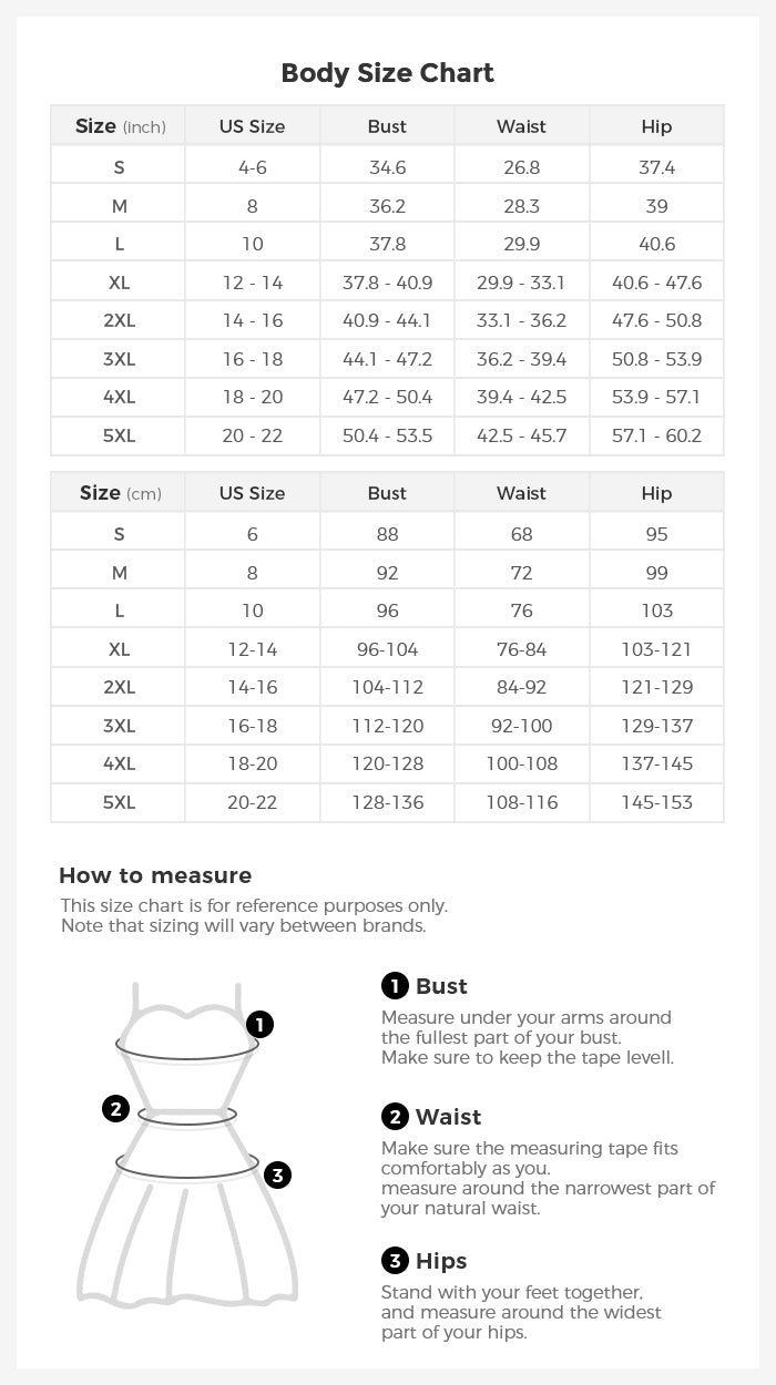 Women's Size Chart – Dalydress