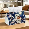 (25cm)Moon Violin Snow Owl DIY Diamond Painting PU Tissue Holder Box