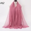 Pleated Linen Cotton Scarf Woolen Edge Women Hijab Shawl