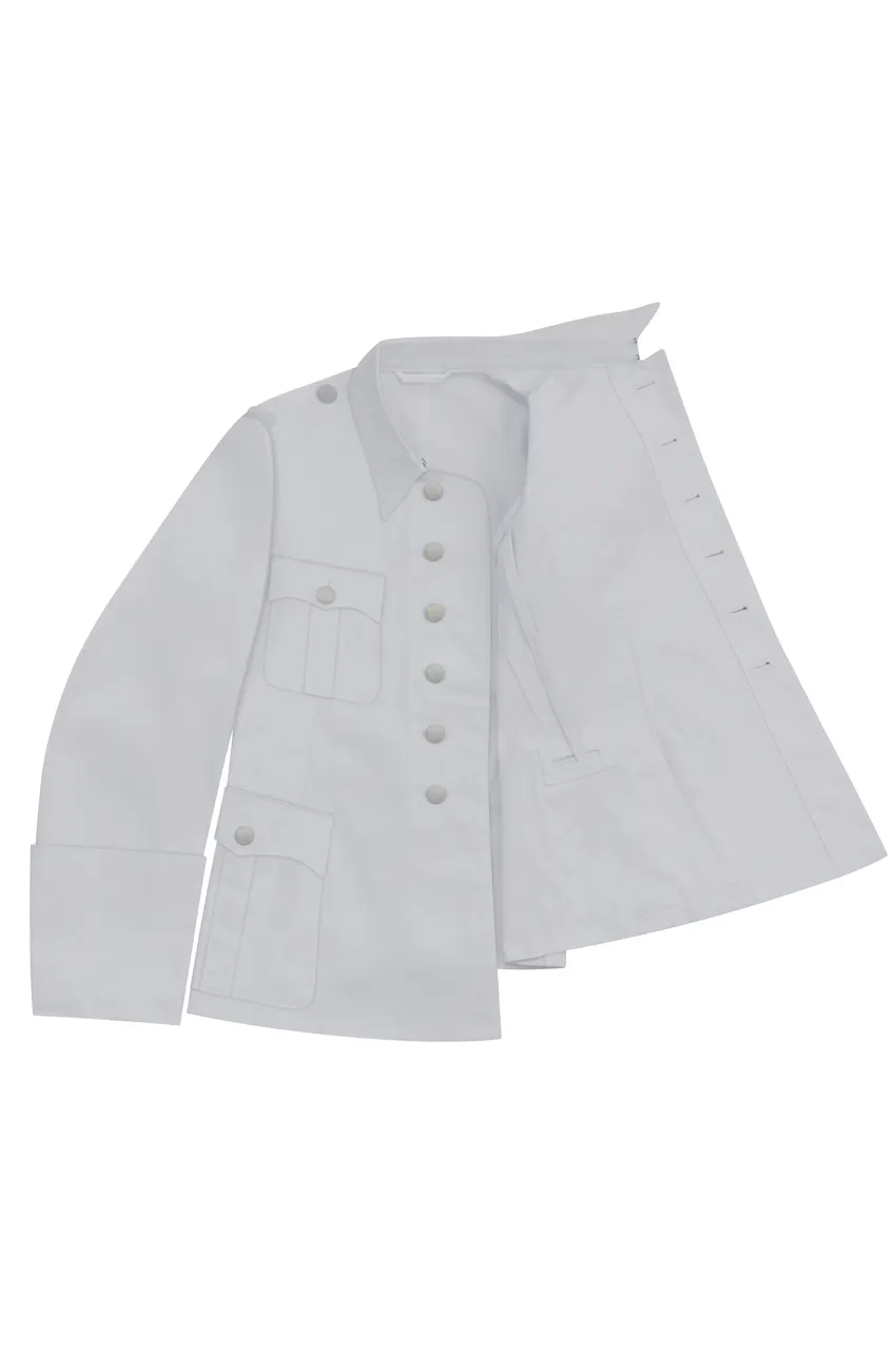   Wehrmacht German M41 Officer Summer White Cotton Service Tunic Jacket German-Uniform