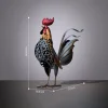 Large iron rooster - Decorative rooster - Metal garden animals - Ornament for the garden and terrace