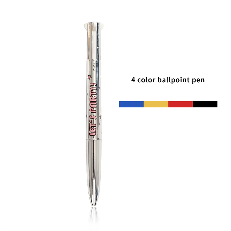 Journalsay 4 Colors Multifunction Module Press Ballpoint Pen Cute Student Creative DIY Journal Signature pen