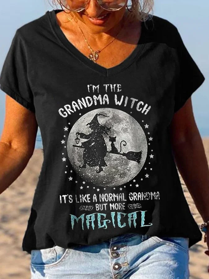 👻Buy 3 Get 10% Off👻I'm The Grandma Witch Print Short Sleeve T-Shirt