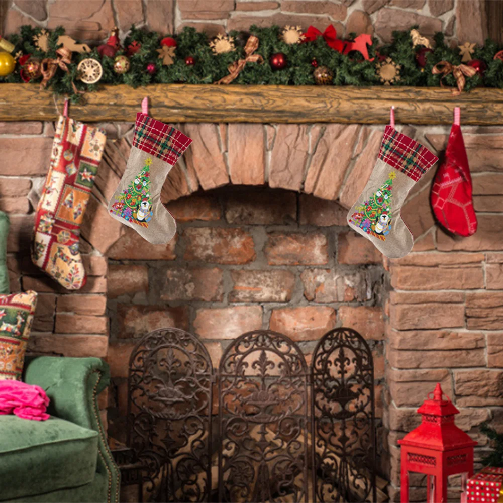 DIY Diamond Painting Christmas Socks