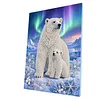 (30x40cm)DIY Pearl Painting Framed  Polar Bear Handmade Pearl Material Art Kit Living Room Decor
