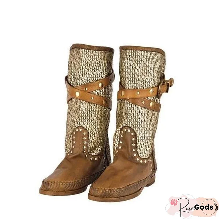 Women's Retro Style Casual Rivet Boots