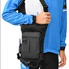 Men Drop Leg Bag Multipocket Fanny Pack Motorcycle Waist Bag for Walking (Black)