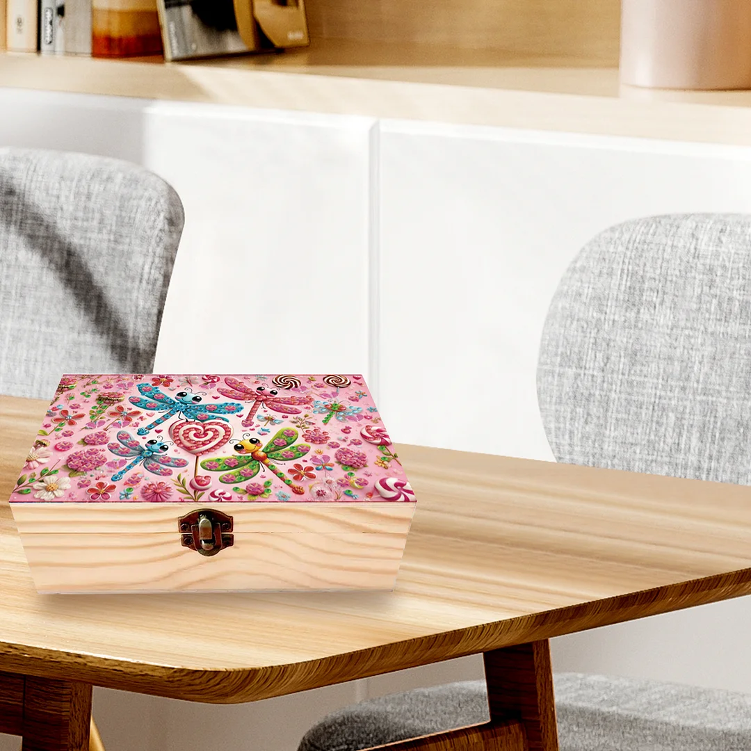 1Pc DIY Diamond Painting Wooden Storage Box Jewelry Box Kits (MZH033)