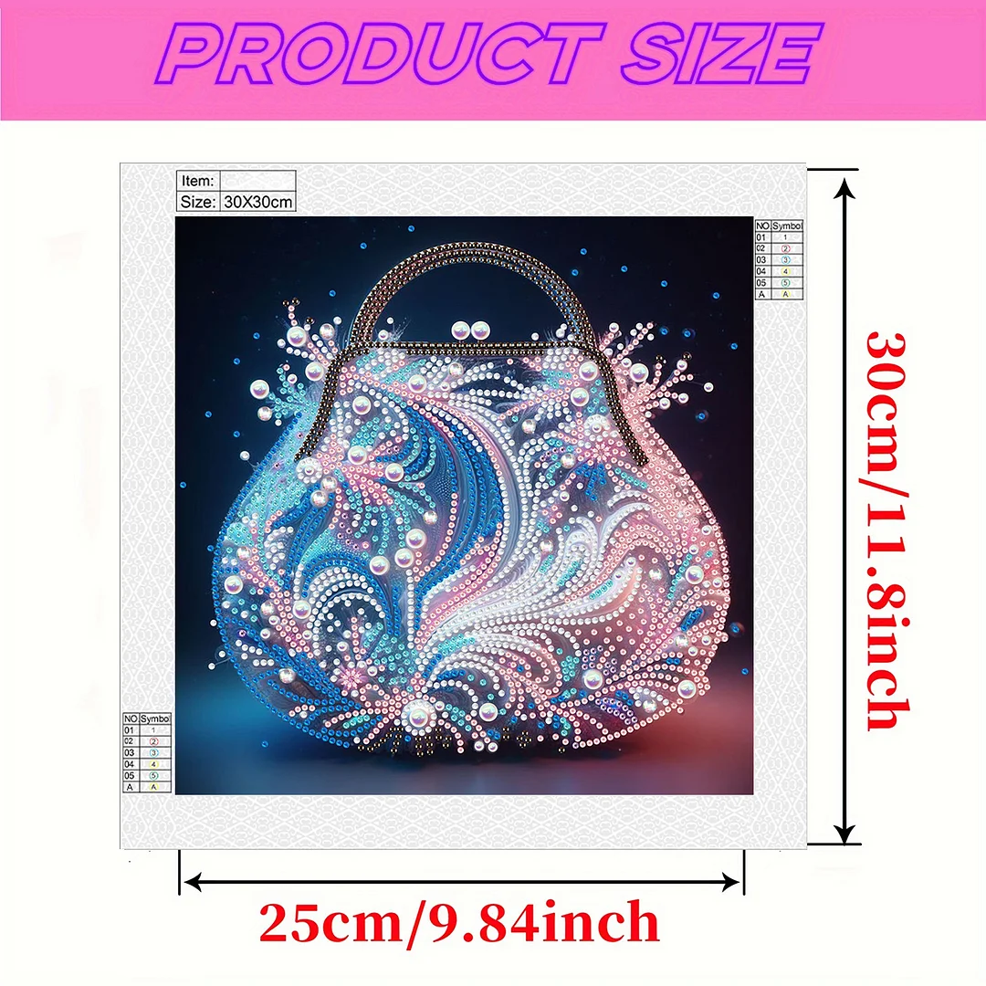 Flowers Bag - Diamond Painting - Partial Special Shaped Drill(Canvas|30*30cm)