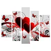 (US Only)Heart Butterfly 5D DIY Full Drill Round Diamond Painting Kit Home Decor 90x45cm