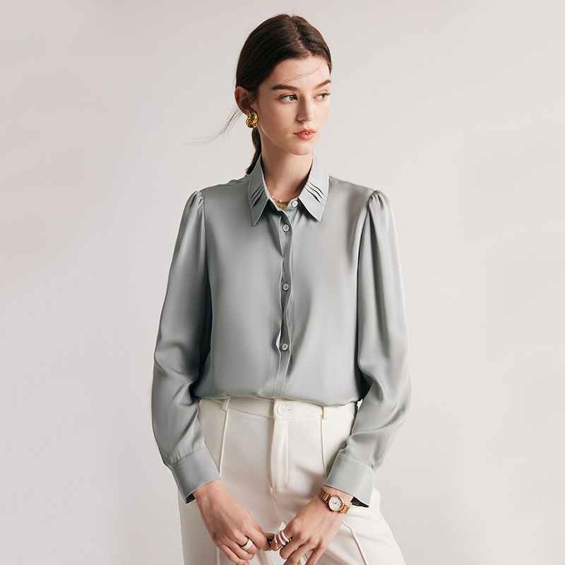 Crepe Silk Blouse Shirt Classic For Women REAL SILK LIFE