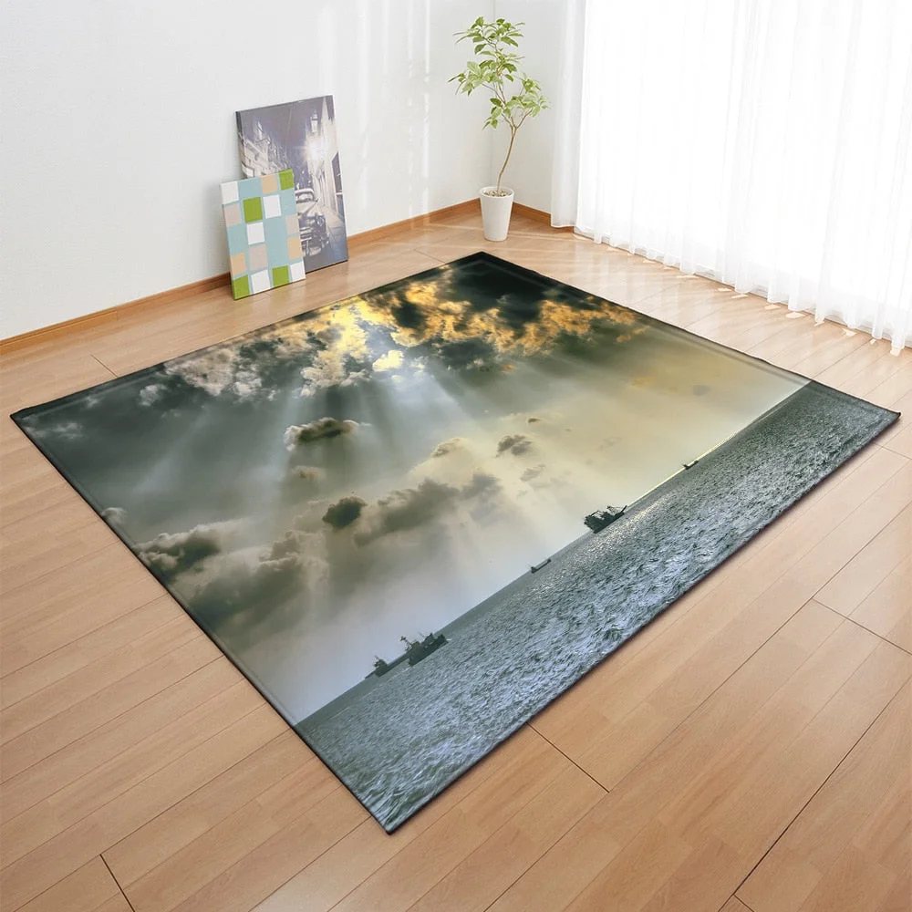 Carpets For Living Room Bedroom Decoration Bedside Mat Home Landscape Pattern Hallway Balcony Children Anti-Slip Floor Large Rug