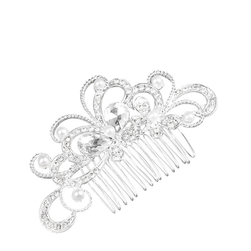 Alloy White Rhinestone Hair Comb Clip International Station Hot Pearl Flower Bridal Headdress Hair Accessories Bridal Accessories