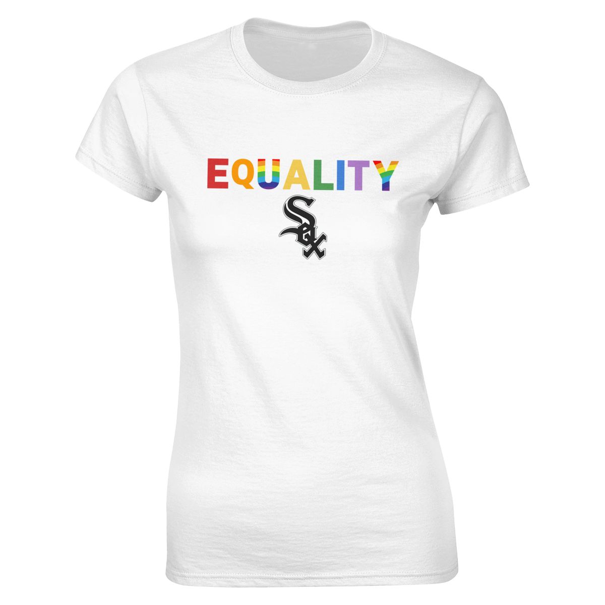 Chicago White Sox Rainbow Equality Pride Women's Classic-Fit T-Shirt