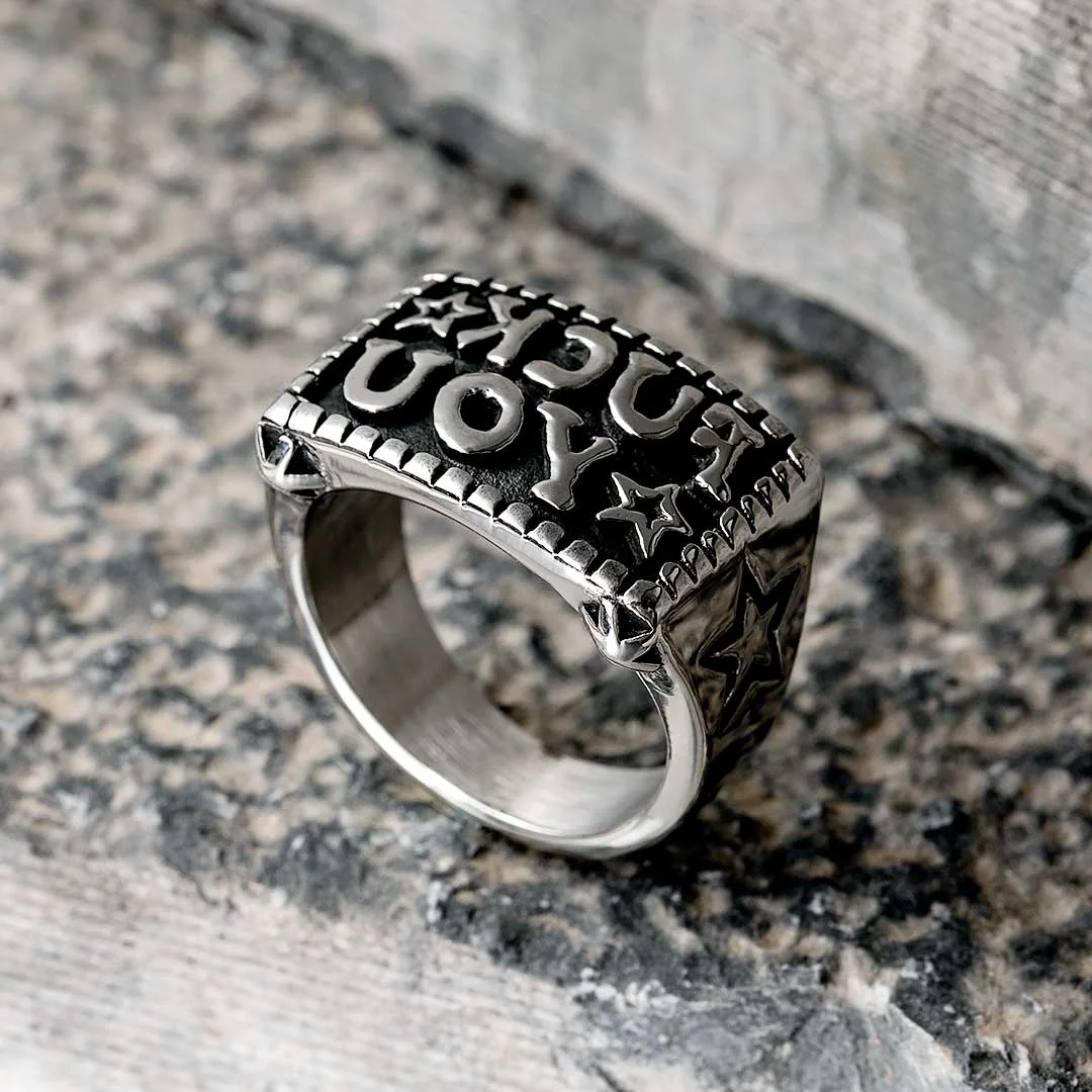 Fuck you” Mirror Effect Sterling Silver Ring