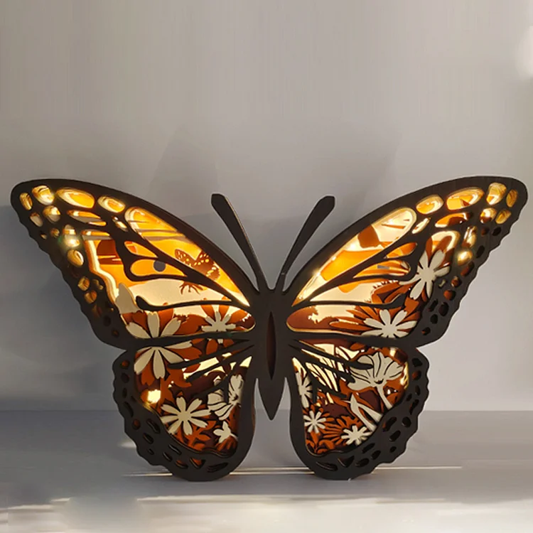 Bibelot En bois en Forme Papillon sculpture 1 texte Personnalisé Jessemade FR