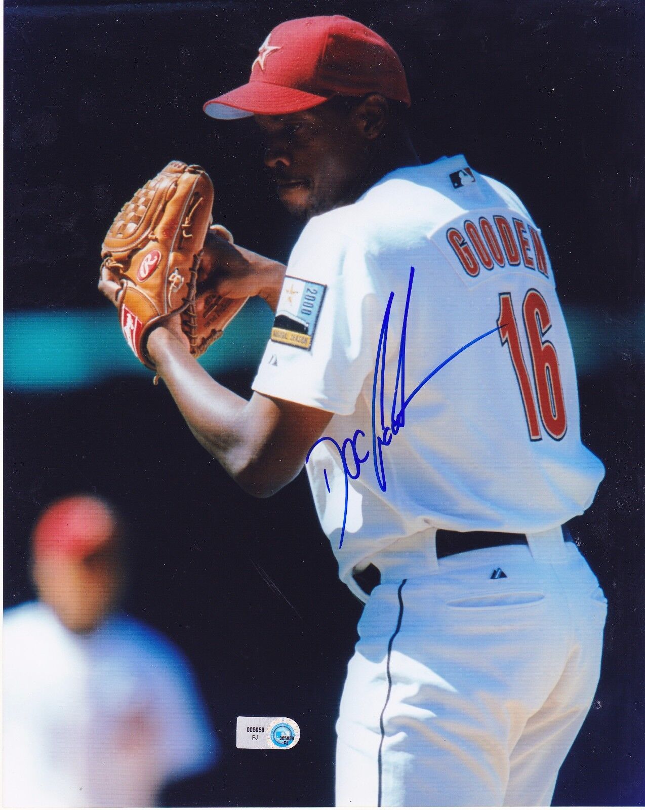 DWIGHT GOODEN HOUSTON ASTROS MLB AUTHENTICATED ACTION SIGNED 8x10