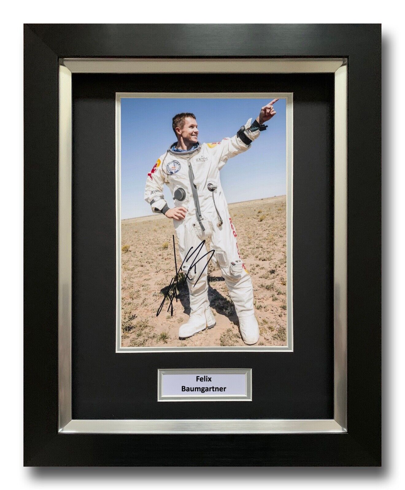 FELIX BAUMGARTNER HAND SIGNED FRAMED Photo Poster painting DISPLAY SPACE JUMP AUTOGRAPH 1