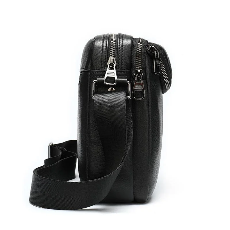Business Shoulder Bag Adjustable Shoulder Strap Design Retro Leather Casual Crossbody Bag