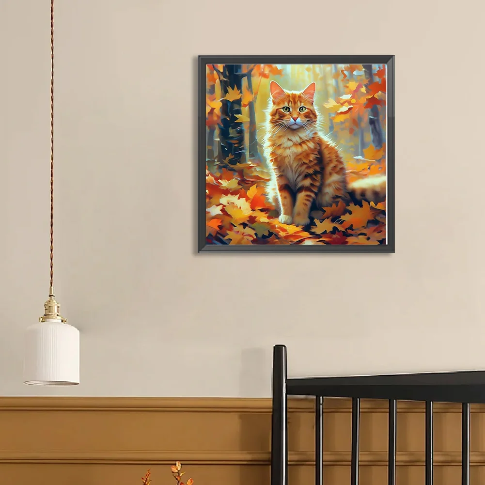 Diamond Painting - Full Round Drill - Autumn Cat(Canvas|40*40cm)