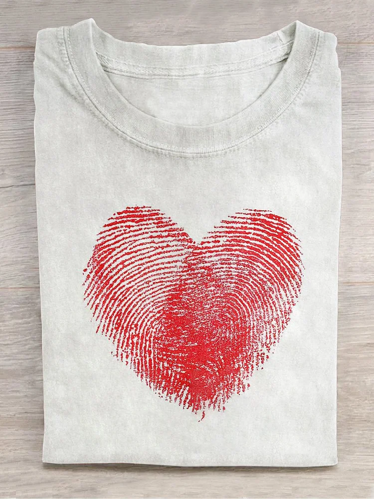 Teecade Teecade  Unisex Valentine's Day Art Print Crew Neck Short Sleeve T-Shirt