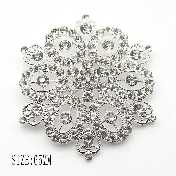 New 2Pcs/Lot 65MM Alloy Rhinestone Pin Button DIY  Accessories